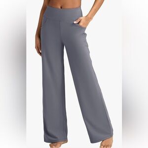 Esoft Wide-Leg Pull-On Pants in Slate Gray SIZE LARGE NWT